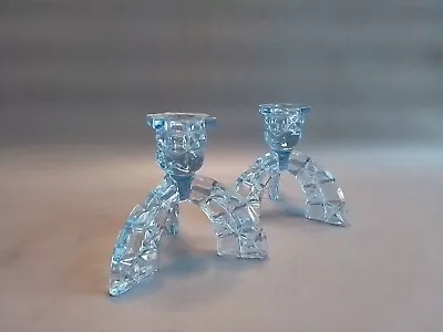 Buy Blue Glass Dressing Table Candlesticks (Libochovice) • 25£