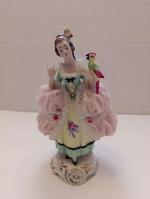 Buy Dresden Lace Ladies Figurine  Original Vintage German Porcelain • 34.75£