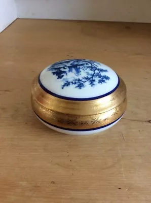 Buy Limoges Papillon Veritable Porcelaine Lidded Round Trinket Bowl - Vintage Gilded • 4.25£