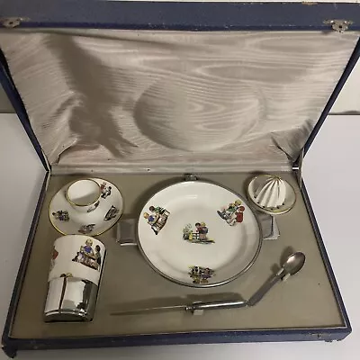 Buy Antique 1900s France Ch.PILLIVUYT & Cie Porcelain Child Heat Dinnerware Set NWT • 557.29£