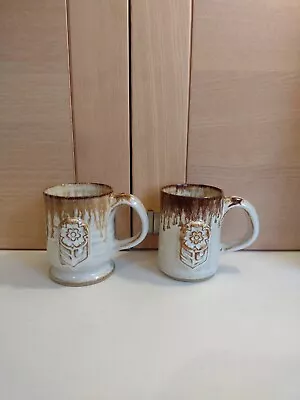 Buy York Rose Studio Pottery Mug Brown  Beige Jerry Harper Signed, Thrown In England • 19£