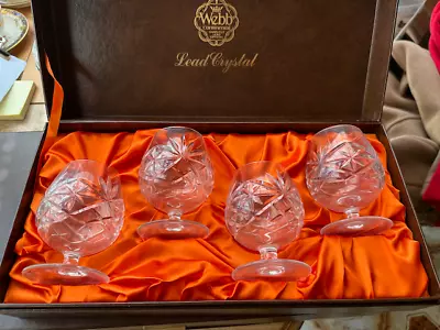 Buy Four Webb Continental Hand Cut Lead Crystal Glasses • 10£