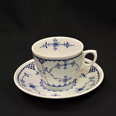 Buy Furnivals Limited Cup & Saucer Denmark Blue 1905-1913 Smooth Rim Finely Fluted • 40.99£