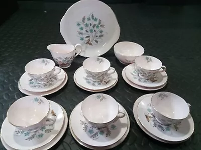 Buy Vintage Tuscan Bone China 21 Piece Teaset *** Blue Star *** • 19.99£