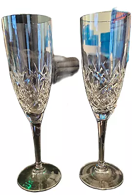 Buy 2  X  Cut Lead Crystal Champagne Flutes • 14.99£
