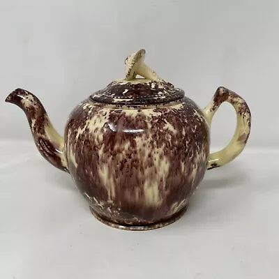 Buy Staffordshire Whieldon Teapot 18th Century Mushroom Sponge Glaze • 970£