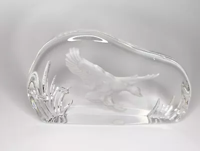 Buy Wedgewood Crystal Engraved Mallard Duck Paperweight Ornament Plaque • 16£