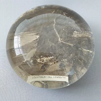 Buy Antique Paperweight Souvenir Of Countisbury Hill, Lynmouth Glass Seaside • 4.49£