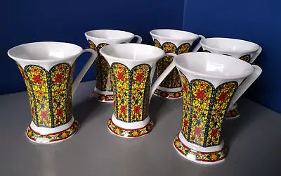 Buy Johnson Brother Bone China Stained Glass Effect Coffee/Tea Mugs X 6 • 35.99£