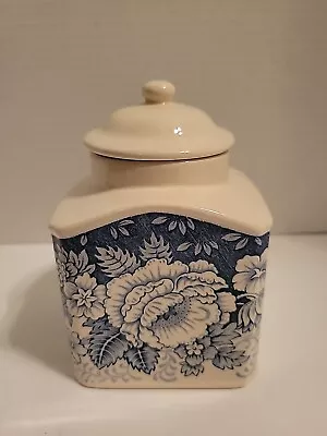 Buy Masons Crabtree & Evelyn Blue And White Flowers Tea Caddy  Canister Sugar Bowl • 46.55£
