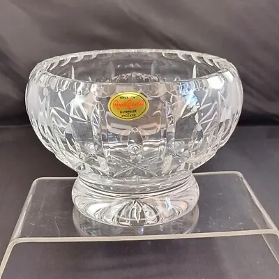 Buy Vintage ROYAL BRIERLEY Cut Crystal Glass Small Rose Posy Fruit Bowl With Label • 7.99£