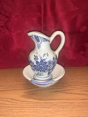 Buy Vintage Delft Blue Mini Pitcher And Bowl Set 5   • 14.88£