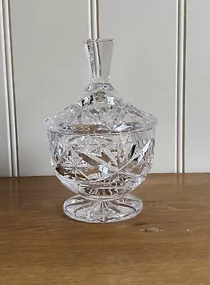 Buy Cut Glass Crystal Vintage Bon Bon Jar Pot Storage Trinket Jar • 6£