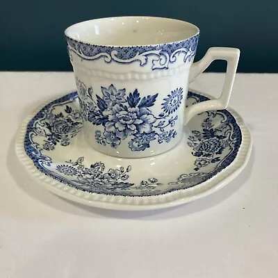 Buy Kensington Staffordshire Ironstone Balmoral Tea Cup Saucer England Blue Flowers • 12.11£