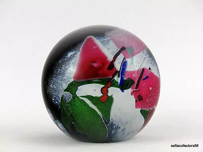 Buy Glass Eye Studio Abstract Pattern Studio Art Glass Paperweight Signed Dated 1986 • 45.75£