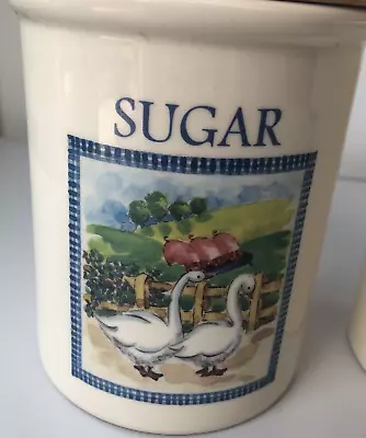 Buy T G Green Cloverleaf Pottery Stoneware Storage Jar Sugar 2 Swans Picture • 9.99£