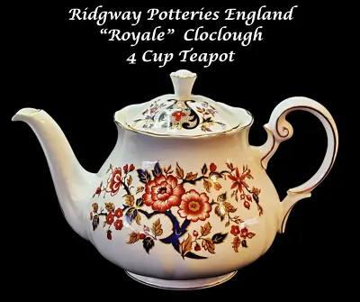 Buy Estate RIDGWAY POTTERIES England CLOCLOUGH Bone China ROYALE TEAPOT • 41.89£