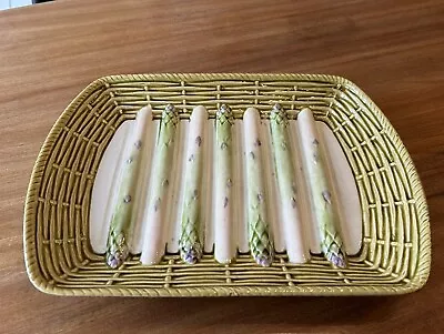Buy Vintage / Antique Sarreguemines France Majolica Asparagus Dish 33cm Long VGC • 32.99£