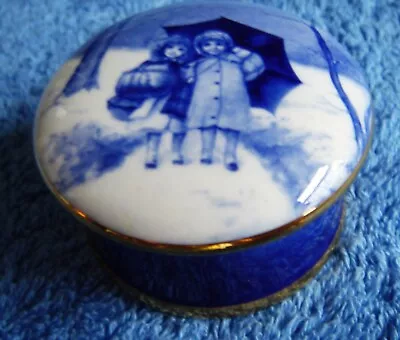 Buy VINTAGE Lord Nelson FLOW BLUE Lidded Trinket Box - CHILDREN IN THE WOODS Doulton • 15£