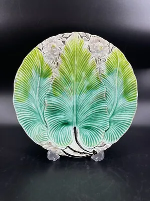 Buy Antique Majolica Palm Leaf Plate Dish • 73.62£