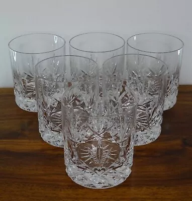 Buy Set Of Six Cut Crystal Old Fashioned Whiskey Tumblers  • 35£