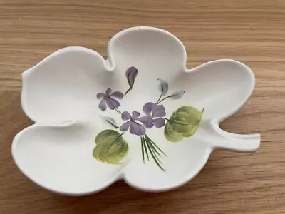 Buy E Radford Handpainted Leaf Dish - Pretty Viola Flower Design • 4.50£