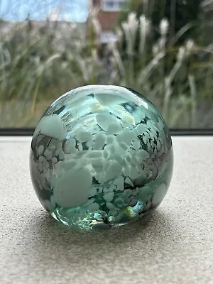 Buy Mtarfa Glass Paperweight Green White Purple  Handblown W/ Sticker • 14.99£