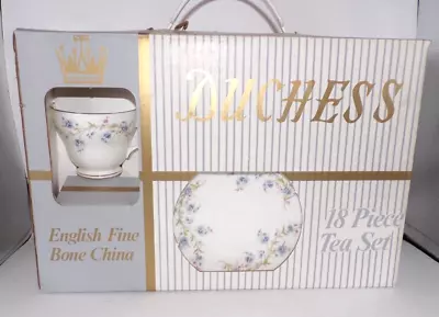 Buy Boxed Duchess English Bone China 18 Ps Tea Set Tranquility Blue Old New Stock • 42£