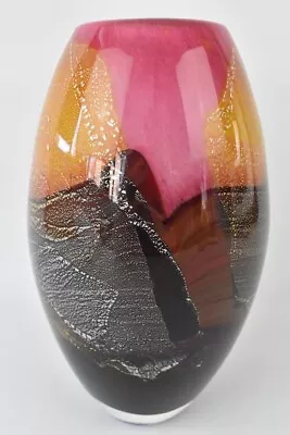 Buy Phoenician Glass Vase From Malta Pink Orange Display Home Decor 26cm Tall • 19.99£