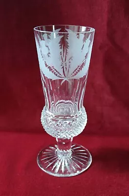 Buy B) Edinburgh Crystal Thistle Pattern - Champagne Flute Glass - Signed • 90£