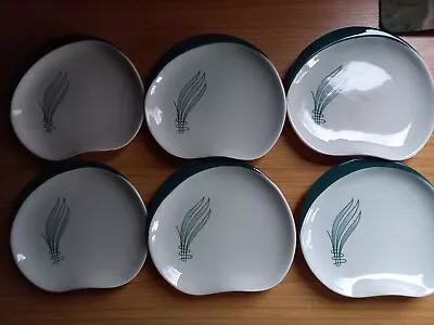 Buy 6 X Vintage Carltonware Windswept Green, Australian Design Bread Or Side Plates • 30£