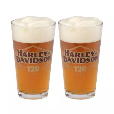 Buy Harley Davidson 120TH ANNIVERSARY PINT GLASS SET HDX-98733 • 49.99£