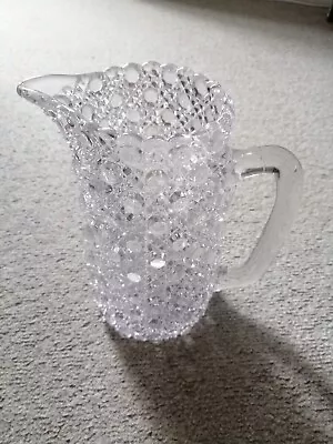 Buy Antique Hobnail Pressed Glass Jug By George Davidson (c. 1880s) LEAD CRYSTAL  • 119£