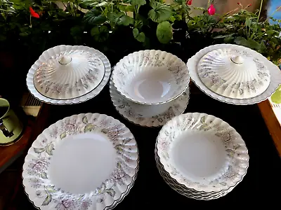 Buy Johnson Bros Snow White Regency Pink Flowers Plates/bowls Tureens Serving Plater • 25£