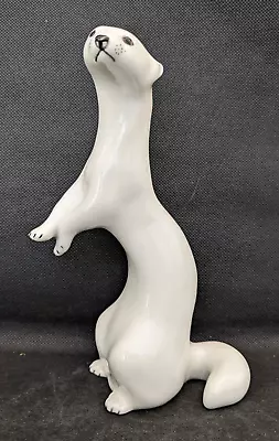 Buy Vintage Russian Lomonosov Porcelain White Weasel Figurine USSR.  Ht 18.5cm • 19.95£