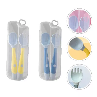 Buy  2 Sets First Training Spoon Fork Toddler Baby Twist Tableware Bendable • 9.19£