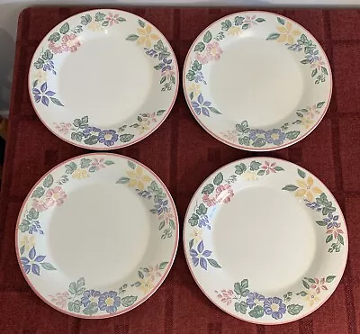 Buy 4 Staffordshire Tableware Floral Country Dinner Plates App 26cm • 5£