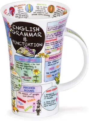 Buy Dunoon Fine China - English Grammar & Punctuation Large Mug - 500ml • 36.99£