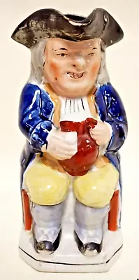 Buy ENGLISH STAFFORDSHIRE PEARLWARE / PRATTWARE CERAMIC TOBY JUG 10  Tall C1780 • 745.54£