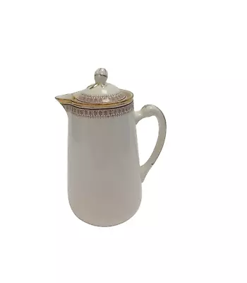 Buy Vintage 8  Plant TUSCAN China Ceramic Coffee Pot White Gold Tone Made In England • 4.99£