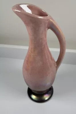 Buy 7.5 Inch Tall,  Pink, Black Footed, Beautiful Lustreware Jug Vase • 20.25£