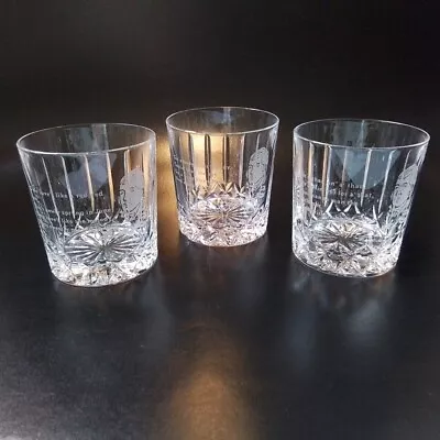 Buy 3 X Edinburgh Crystal Cut Glass Robert Burns Etched Poems 7oz Whiskey Glasses • 16£