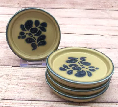 Buy Vintage Pfaltzgraff Pottery FOLK ART Stoneware COASTERS Set Of FOUR 4.25   U.S.A • 16.77£