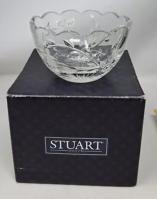 Buy Stuart Lead Crystal Cut Glass Cascade Fuchsia 5  Bowl • 9.99£