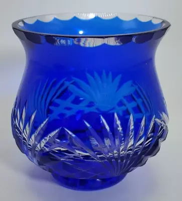 Buy Godinger, Cobalt Blue, Hand Crafted, Cut To Clear Crystal Votive Candle Holder • 17.66£