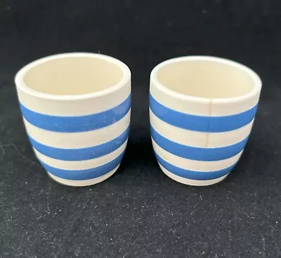 Buy Two Vintage Cornishware Egg Cups Blue & White Stripe • 2£