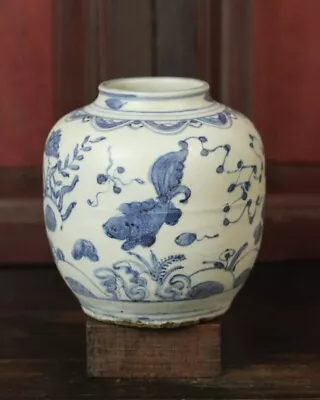 Buy Ming Dynasty Jiajing |  Blue And White Fish Lotus Pattern Jar , Jingdezhen Kiln • 500£