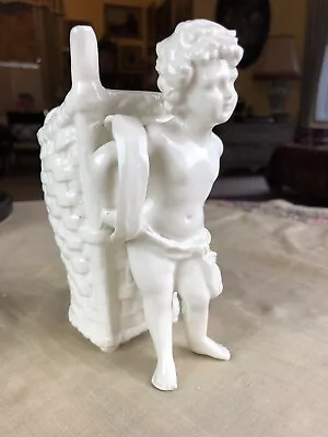 Buy Victorian English Porcelain Creamware Moore Bros Cherub Posy Vase 6” • 5£