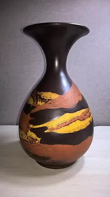 Buy Haeger Pottery 10  Vase Earth Wrap Lava Glaze Vintage Mid Century Abstract Art • 130.46£