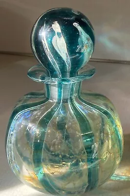 Buy Maltese Mdina Art Glass Crystal Blue Stripe Pattern Decanter Italy Blown Glass • 116.49£